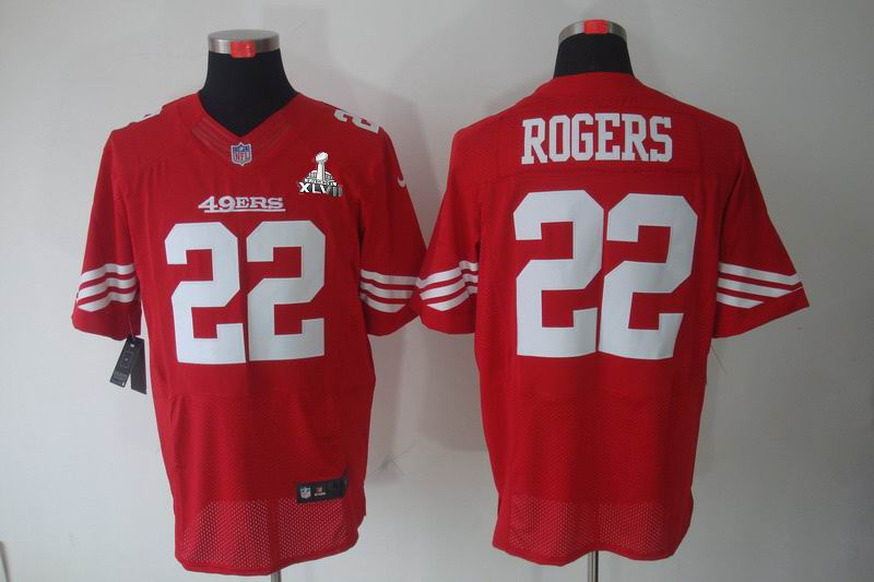 Nike 49ers 22 Rodgers Red Elite 2013 Super Bowl XLVII Jersey