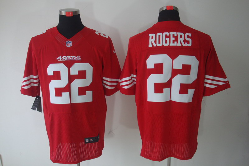 Nike 49ers 22 Rogers Red Elite Jerseys