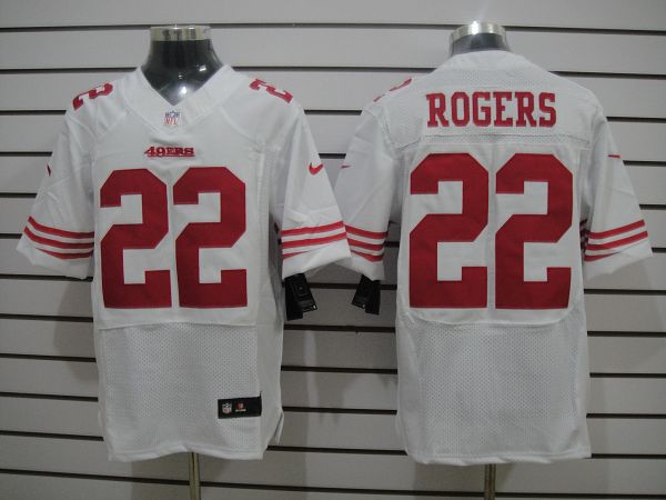 Nike 49ers 22 Rogers White Elite Jerseys
