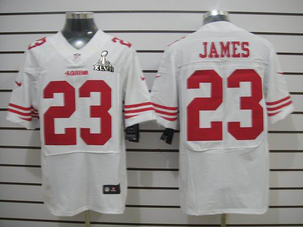 Nike 49ers 23 James White Elite 2013 Super Bowl XLVII Jersey