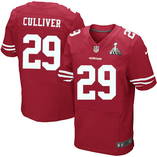 Nike 49ers 29 Chris Culliver Red Elite 2013 Super Bowl XLVII Jersey