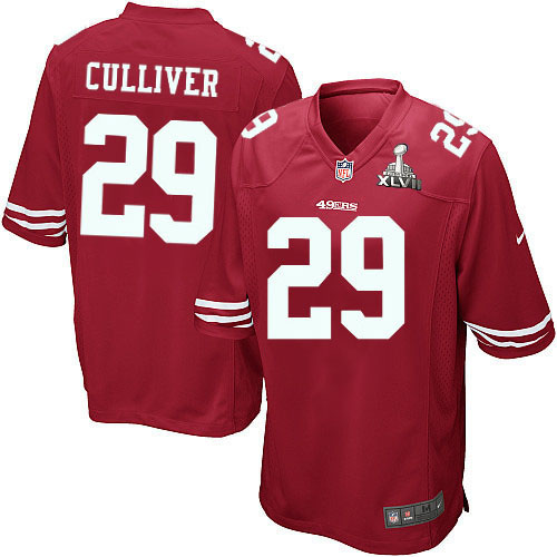 Nike 49ers 29 Chris Culliver Red Game 2013 Super Bowl XLVII Jersey - Click Image to Close