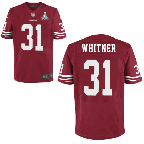 Nike 49ers 31 Donte Whitner Red Elite 2013 Super Bowl XLVII Jersey