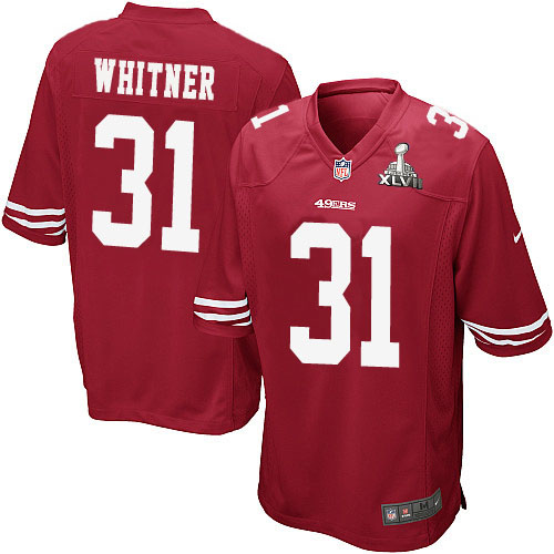 Nike 49ers 31 Donte Whitner Red Game 2013 Super Bowl XLVII Jersey - Click Image to Close