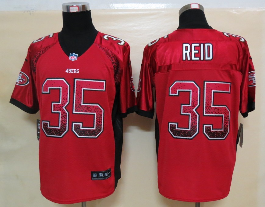 Nike 49ers 35 Reid Red Elite Drift Jersey