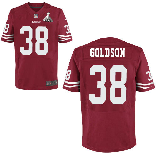 Nike 49ers 38 Dashon Goldson Red Elite 2013 Super Bowl XLVII Jersey