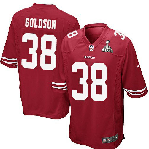 Nike 49ers 38 Dashon Goldson Red Game 2013 Super Bowl XLVII Jersey - Click Image to Close