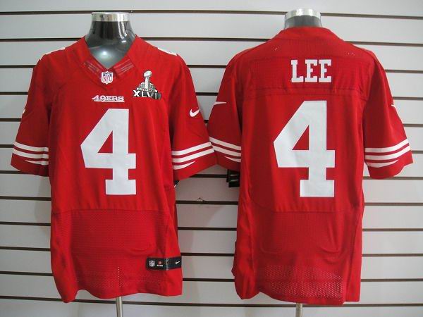Nike 49ers 4 Lee Red Elite 2013 Super Bowl XLVII Jersey
