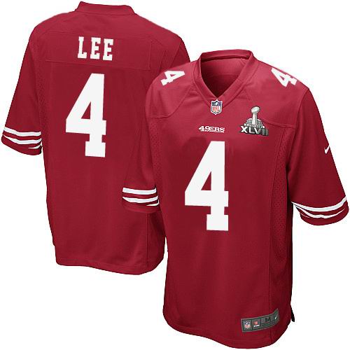 Nike 49ers 4 Lee Red Game 2013 Super Bowl XLVII Jersey