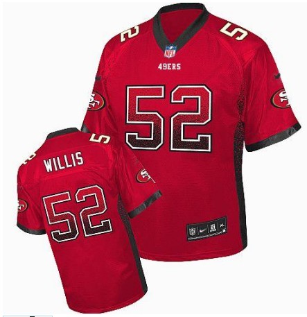 Nike 49ers 52 Patrick Willis Red Elite Drift Jersey