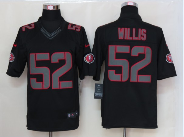 Nike 49ers 52 Willis Black Impact Limited Jerseys