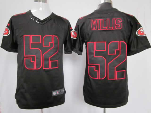 Nike 49ers 52 Willis Black Impact Limited Jerseys