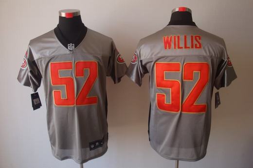 Nike 49ers 52 Willis Grey Elite Jerseys