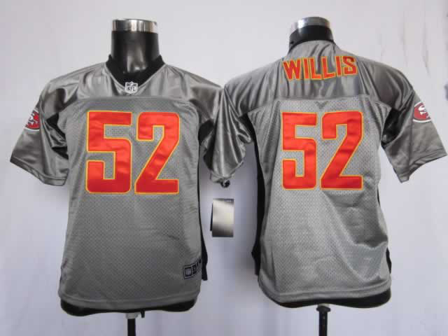 Nike 49ers 52 Willis Grey Kids Elite Jerseys