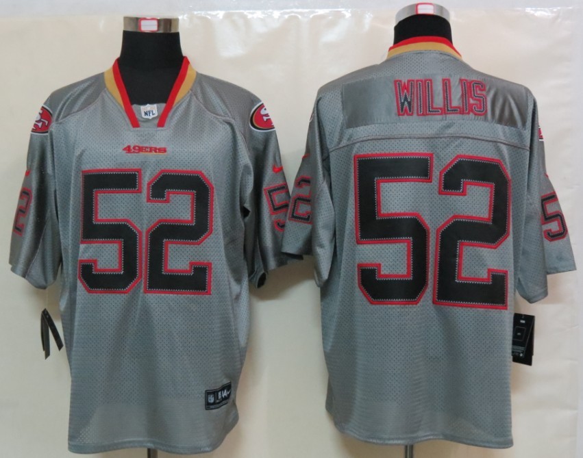 Nike 49ers 52 Willis Lights Out Grey Elite Jerseys