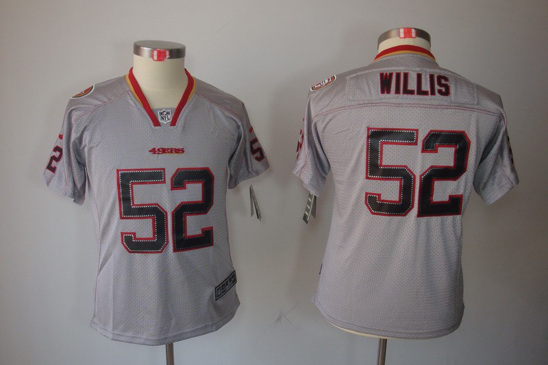 Nike 49ers 52 Willis Lights Out Grey Elite Kids Jerseys