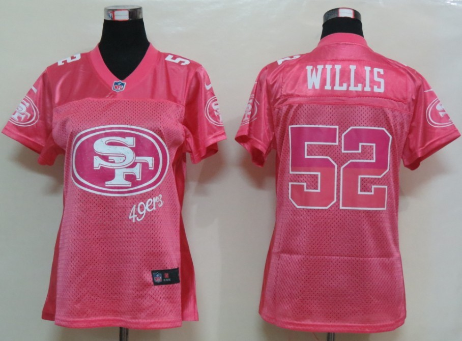 Nike 49ers 52 Willis Pink Fem Fan Women Elite Jerseys