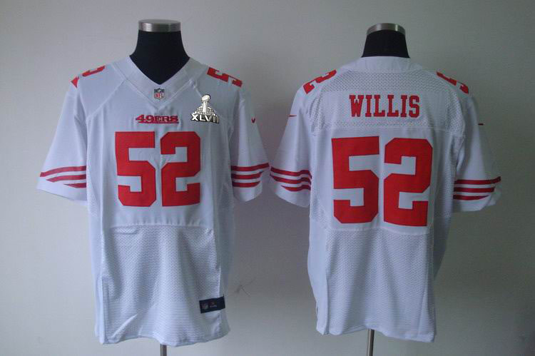 Nike 49ers 52 Willis White Elite 2013 Super Bowl XLVII Jersey - Click Image to Close