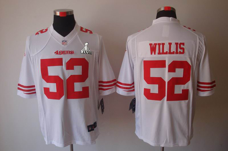 Nike 49ers 52 Willis White Limited 2013 Super Bowl XLVII Jersey