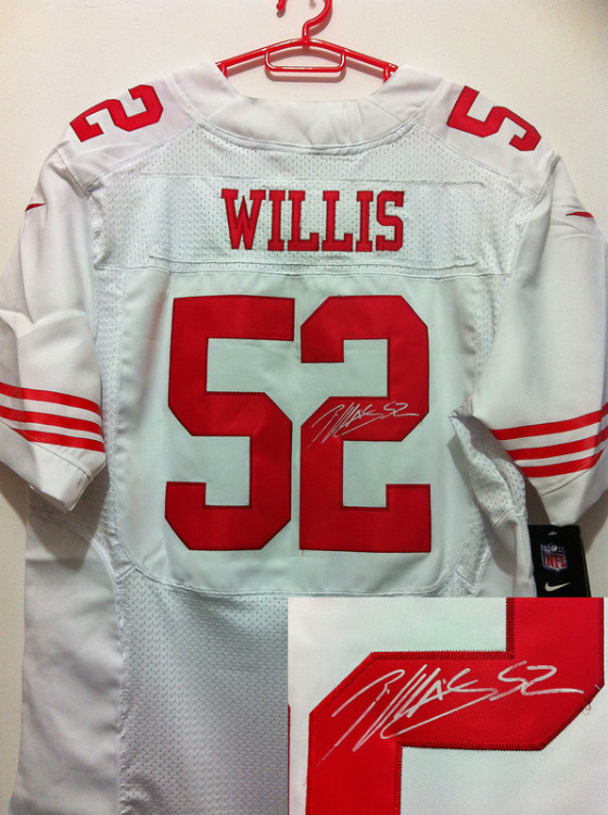 Nike 49ers 52 Willis White Signature Edition Jerseys