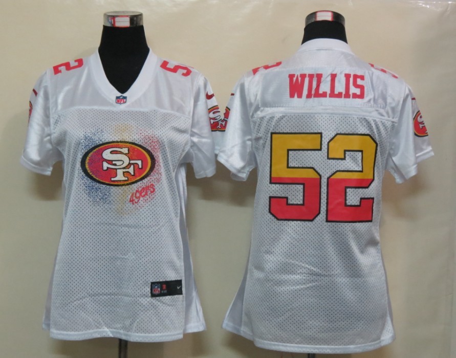 Nike 49ers 52 Willis White White Fem Fan Women Elite Jerseys