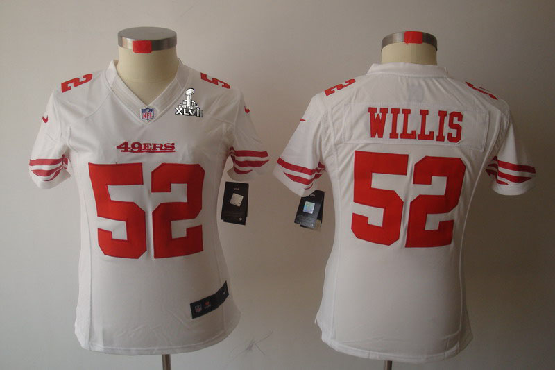 Nike 49ers 52 Willis White Women Limited 2013 Super Bowl XLVII Jersey - Click Image to Close