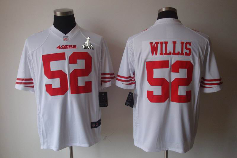 Nike 49ers 52 Willis white Game 2013 Super Bowl XLVII Jersey