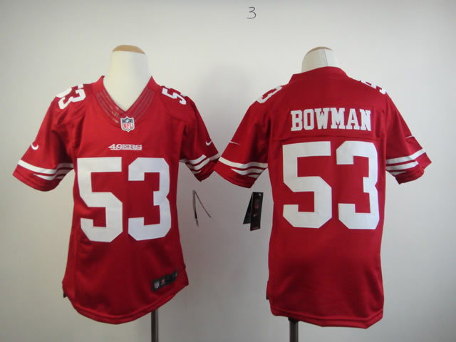 Nike 49ers 53 Bowman Red Kids Limited Jerseys