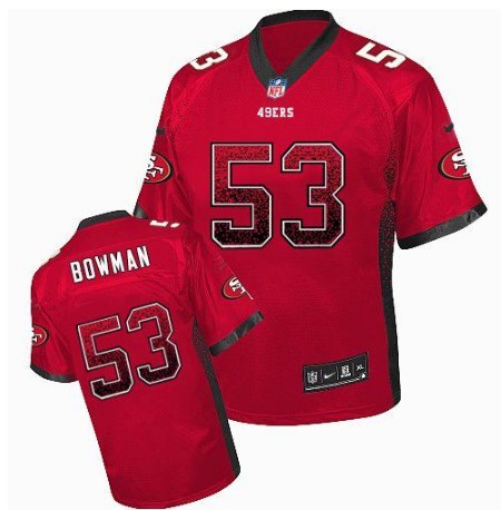 Nike 49ers 53 NaVorro Bowman Red Elite Drift Jersey
