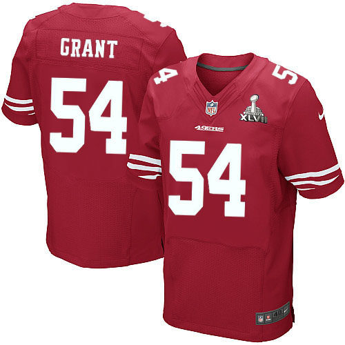 Nike 49ers 54 Larry Grant Red Elite 2013 Super Bowl XLVII Jersey