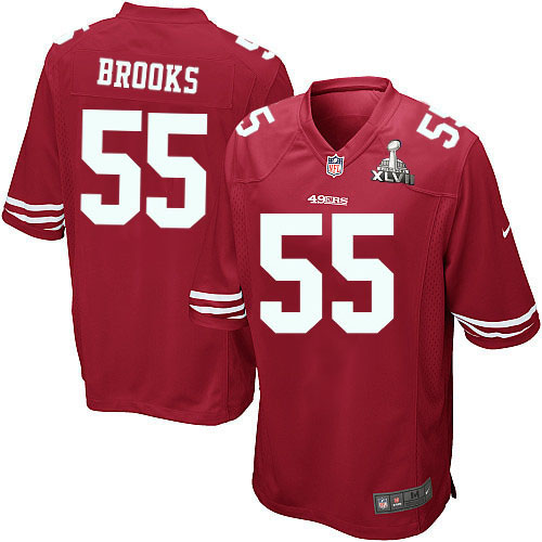 Nike 49ers 55 Ahmad Brooks Red Game 2013 Super Bowl XLVII Jersey