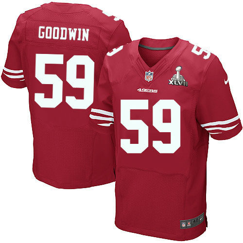 Nike 49ers 59 Jonathan Goodwin Red Elite 2013 Super Bowl XLVII Jersey