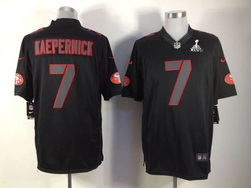 Nike 49ers 7 Kaepernick Black Impact Limited 2013 Super Bowl XLVII Jersey