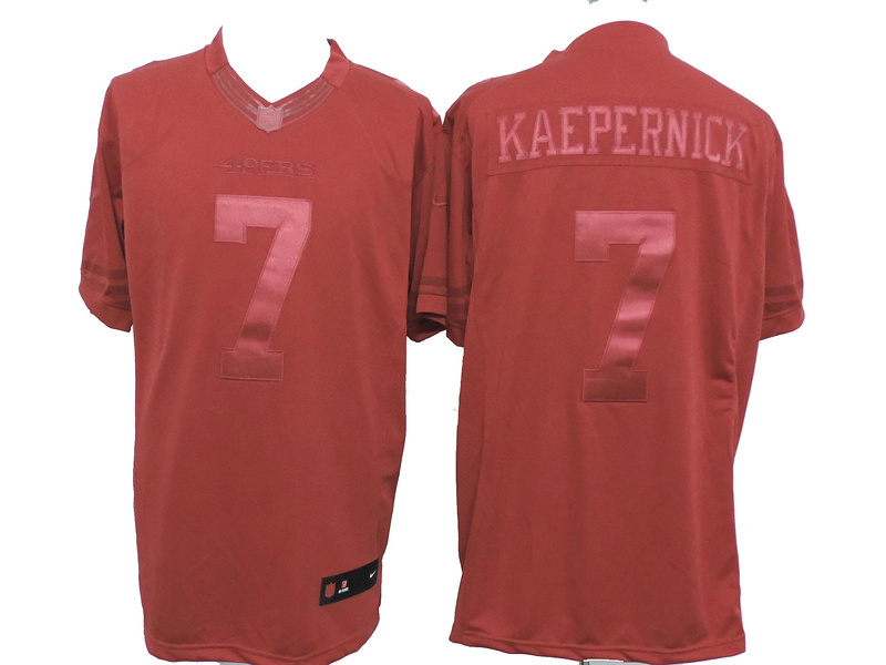 Nike 49ers 7 Kaepernick Red Drenched Limited Jerseys