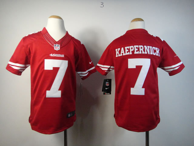 Nike 49ers 7 Kaepernick Red Kids Limited Jerseys