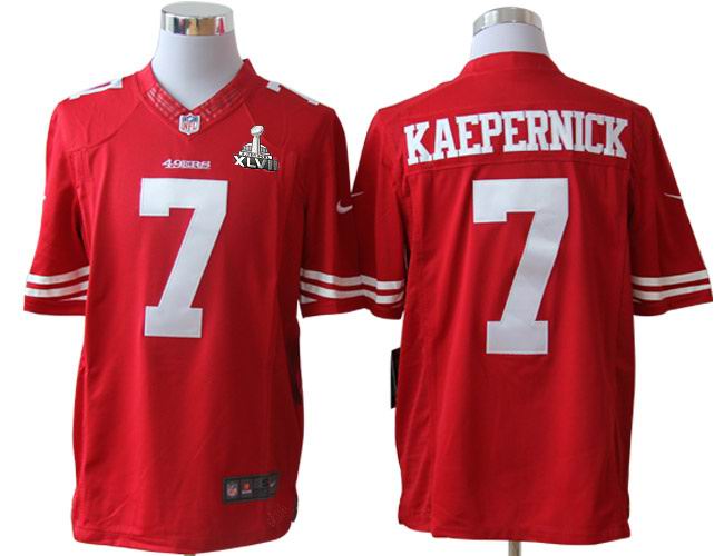 Nike 49ers 7 Kaepernick Red Limited 2013 Super Bowl XLVII Jersey