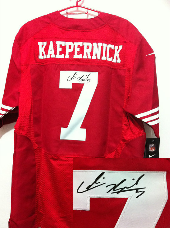 Nike 49ers 7 Kaepernick Red Signature Edition Jerseys