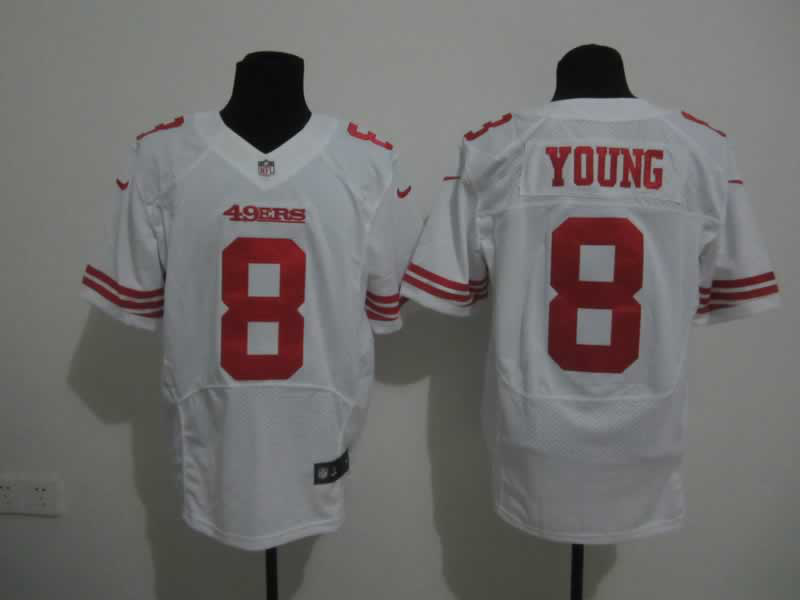 Nike 49ers 8 Young White Elite Jerseys