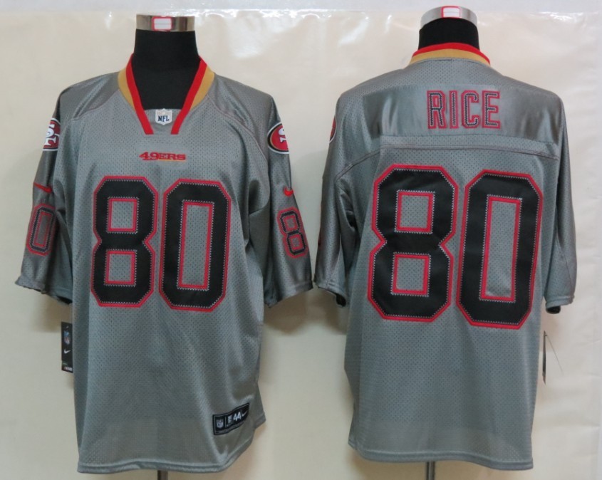 Nike 49ers 80 Rice Lights Out Grey Elite Jerseys
