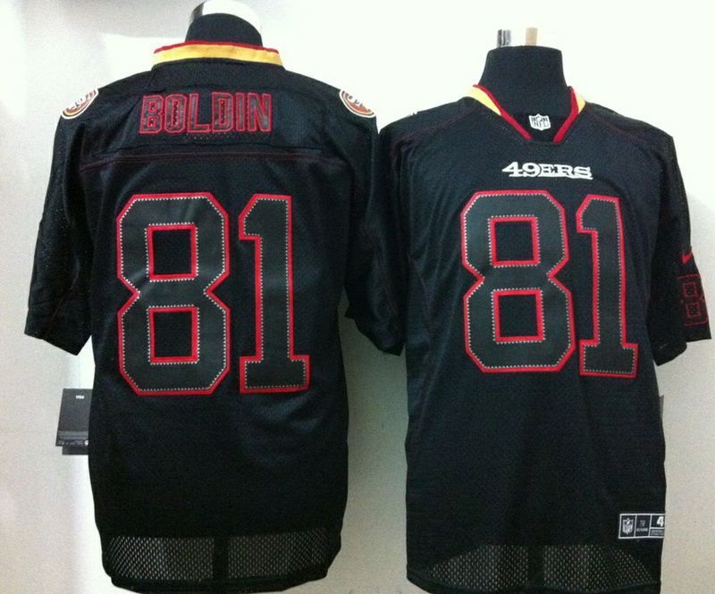 Nike 49ers 81 Boldin Black Shadow Elite Jerseys