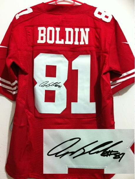 Nike 49ers 81 Boldin Red Signature Edition Jerseys