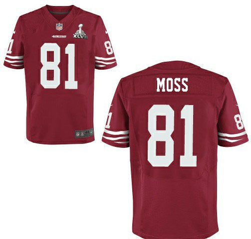 Nike 49ers 81 Randy Moss Red Elite 2013 Super Bowl XLVII Jersey - Click Image to Close