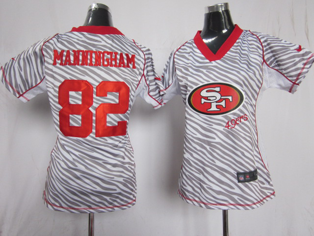 Nike 49ers 82 Manningham Women Zebra Jerseys