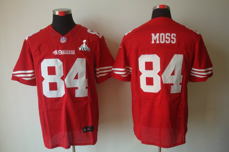 Nike 49ers 84 Moss Red Elite 2013 Super Bowl XLVII Jersey