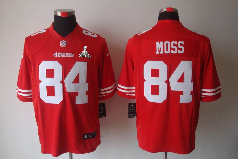 Nike 49ers 84 Moss Red Limited 2013 Super Bowl XLVII Jersey