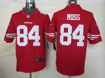 Nike 49ers 84 Moss Red Limited Jerseys