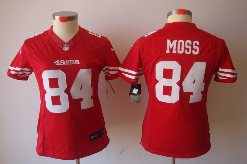 Nike 49ers 84 Moss Red Women Limited Jerseys
