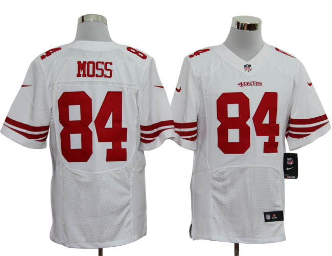 Nike 49ers 84 Moss White Elite Jerseys