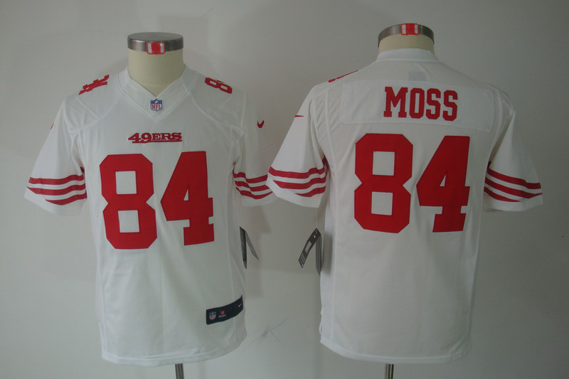 Nike 49ers 84 Moss White Kids Limited Jerseys
