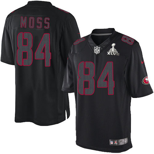 Nike 49ers 84 Randy Moss Black Impact Limited 2013 Super Bowl XLVII Jersey